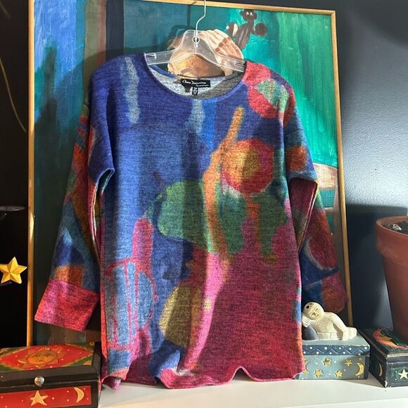 Claire Desjardins Colorful Abstract Varsity Jacket Size S - Picture 5 of 15